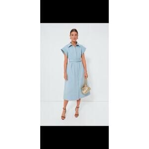 Tuckernuck Light Blue Belted Chloe midi dress